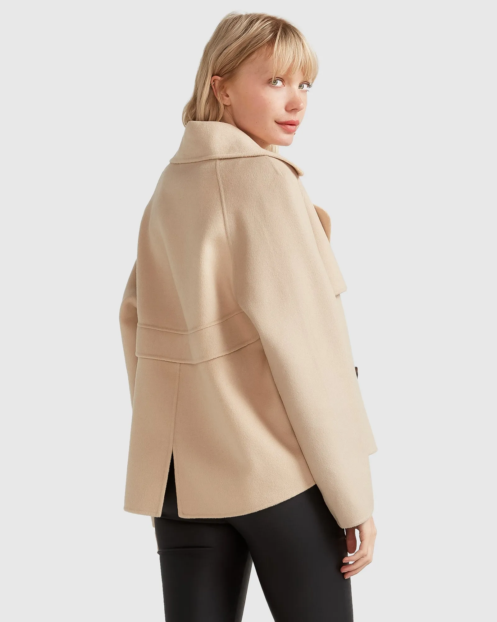 I'm Yours Wool Blend Peacoat - Pale Oat