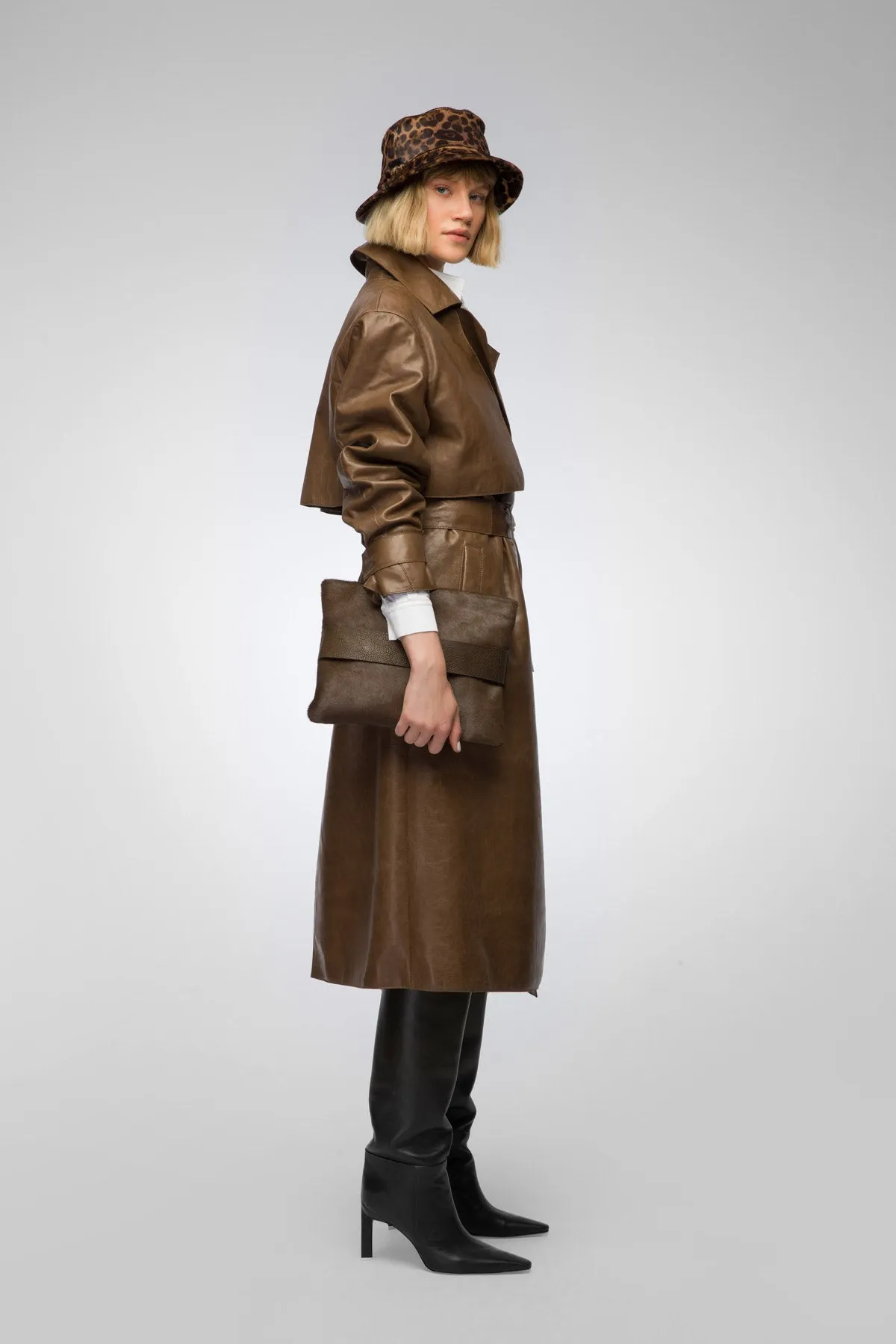 Isabelle - Tobacco Leather Coat