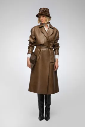 Isabelle - Tobacco Leather Coat