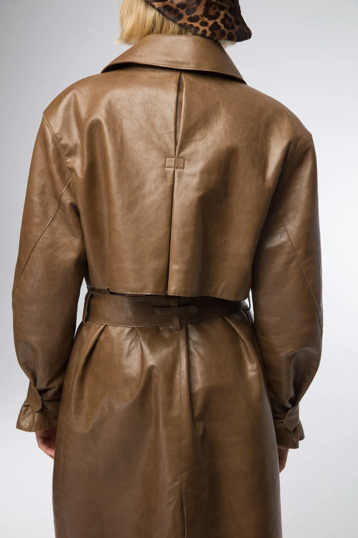 Isabelle - Tobacco Leather Coat