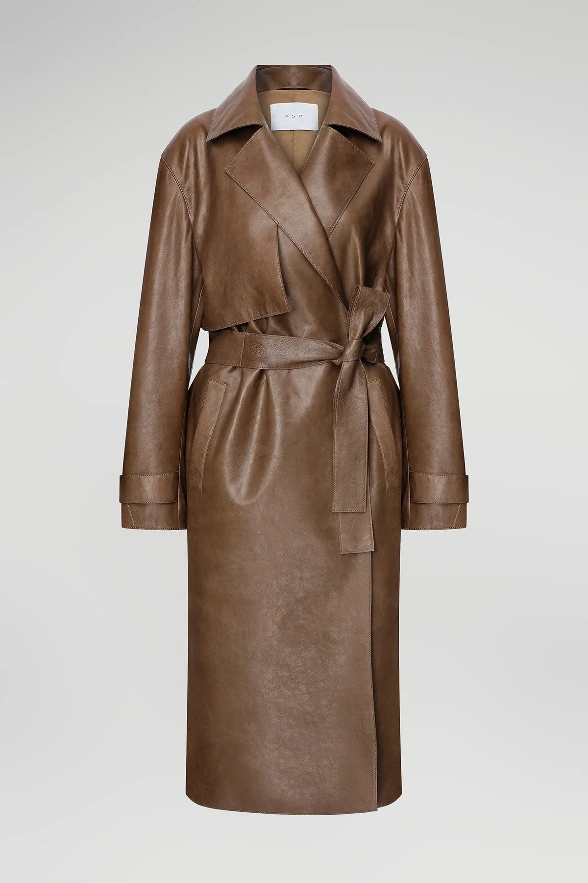 Isabelle - Tobacco Leather Coat