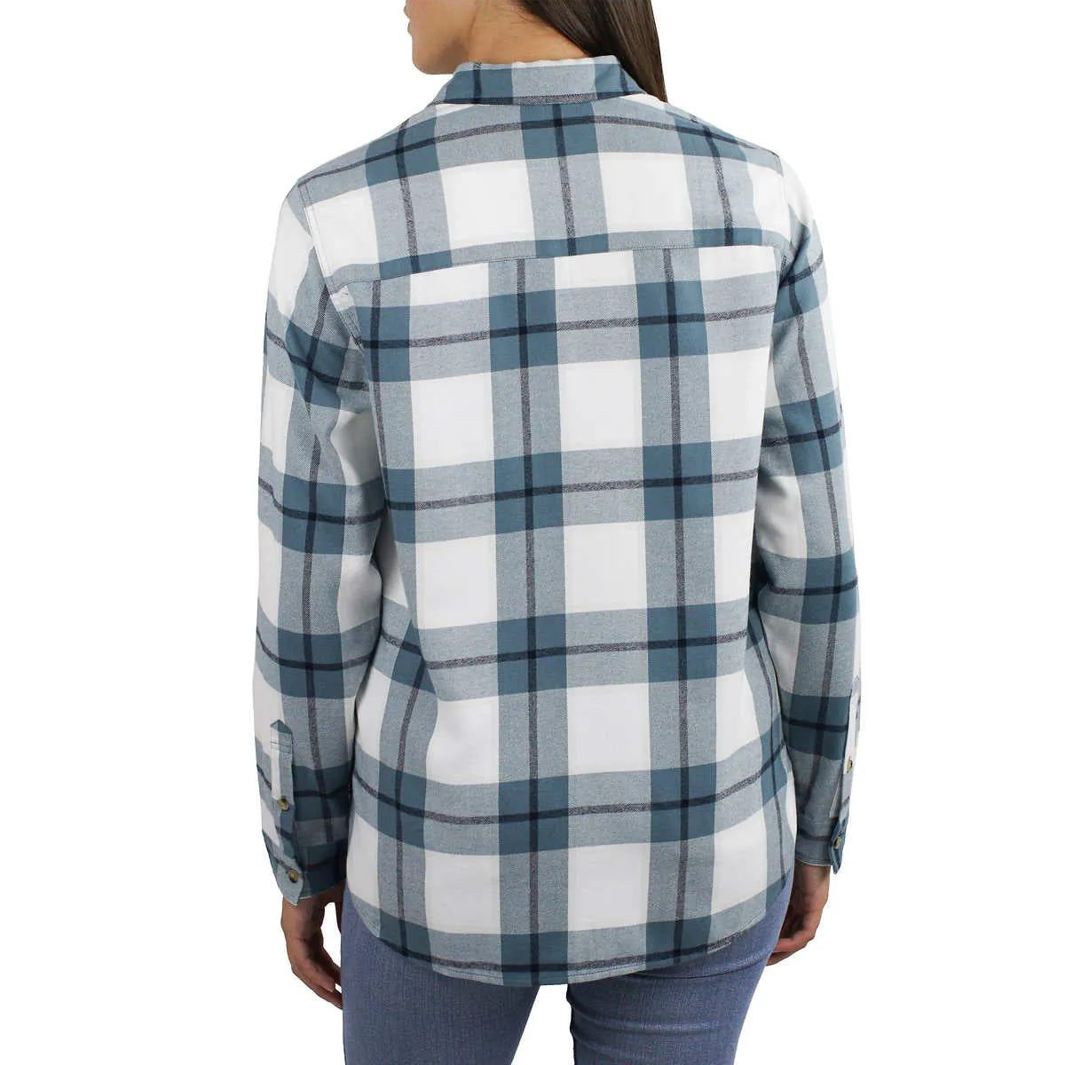 Jachs Girlfriend Women's' Super Soft Flannel Side Pockets Button Front Shirt