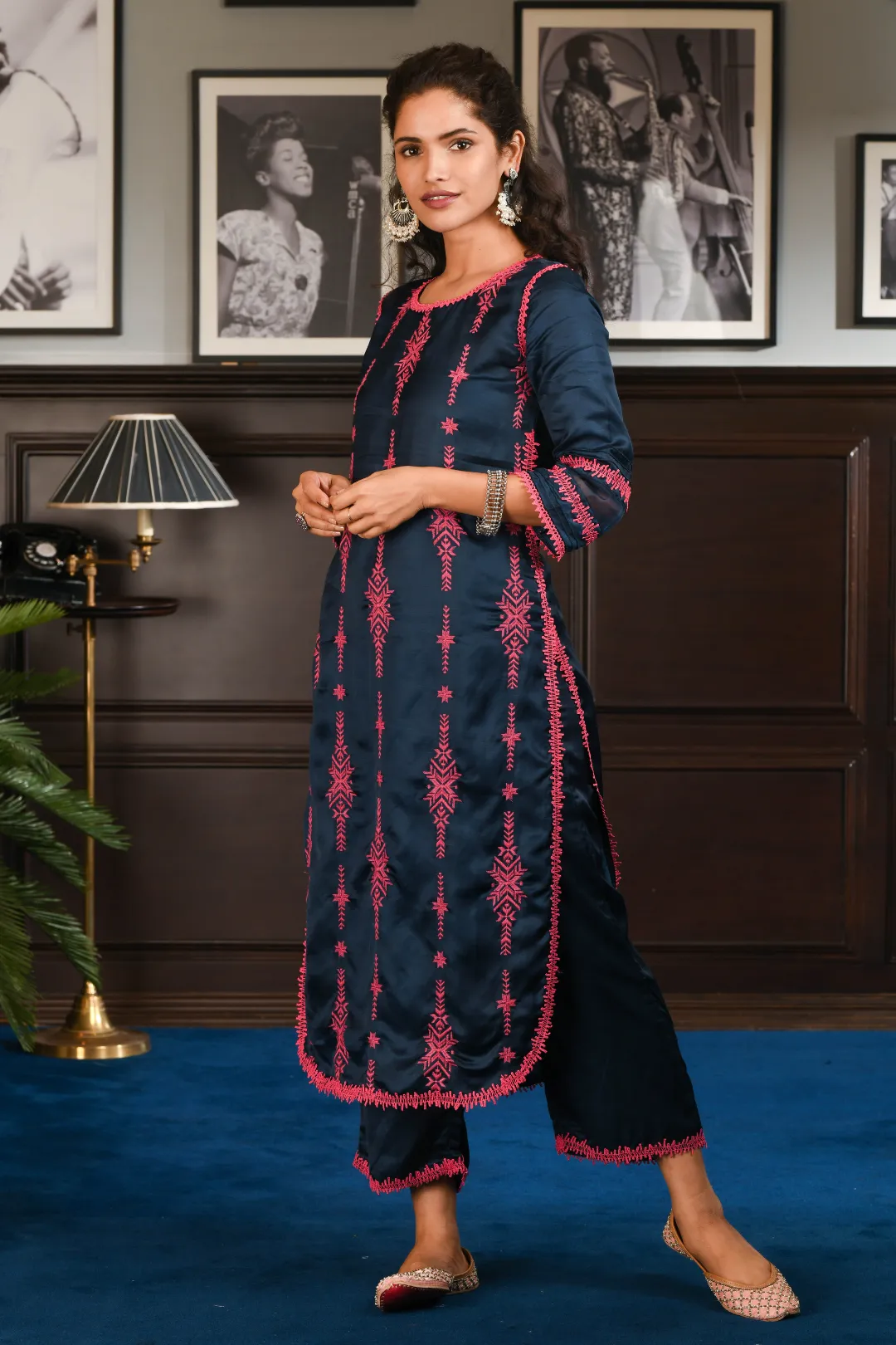 Japanese Silk Dita Kurta with Dita pyajamas