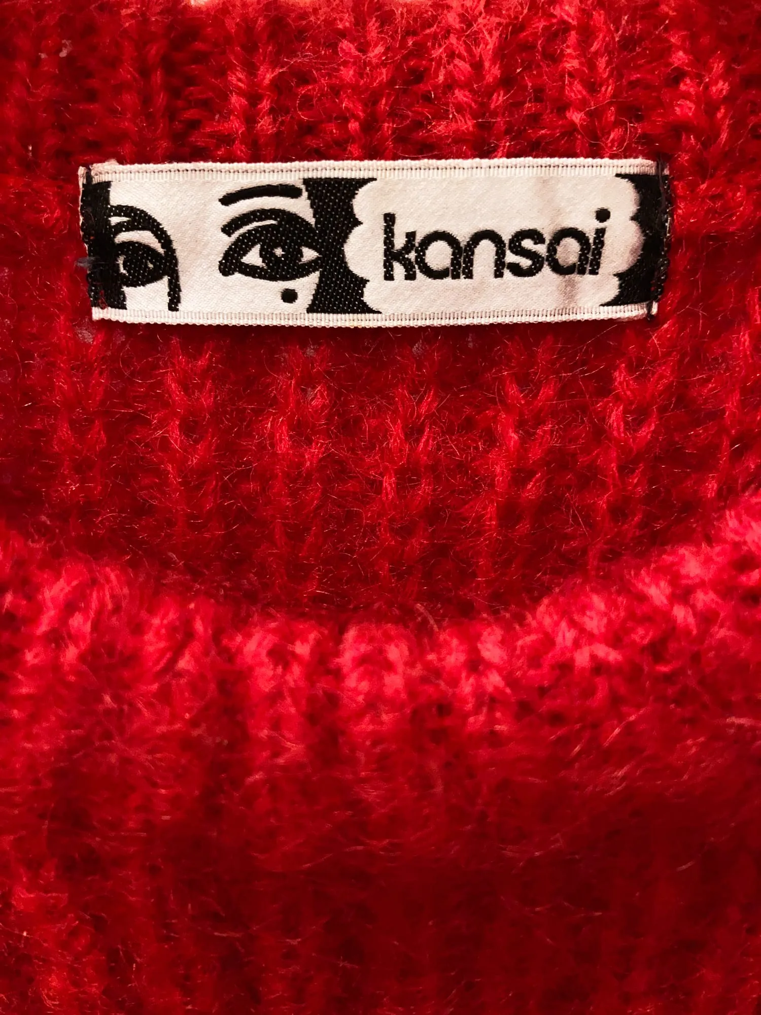 Kansai Yamamoto 1980s brown and red striped wool rib knit jumper