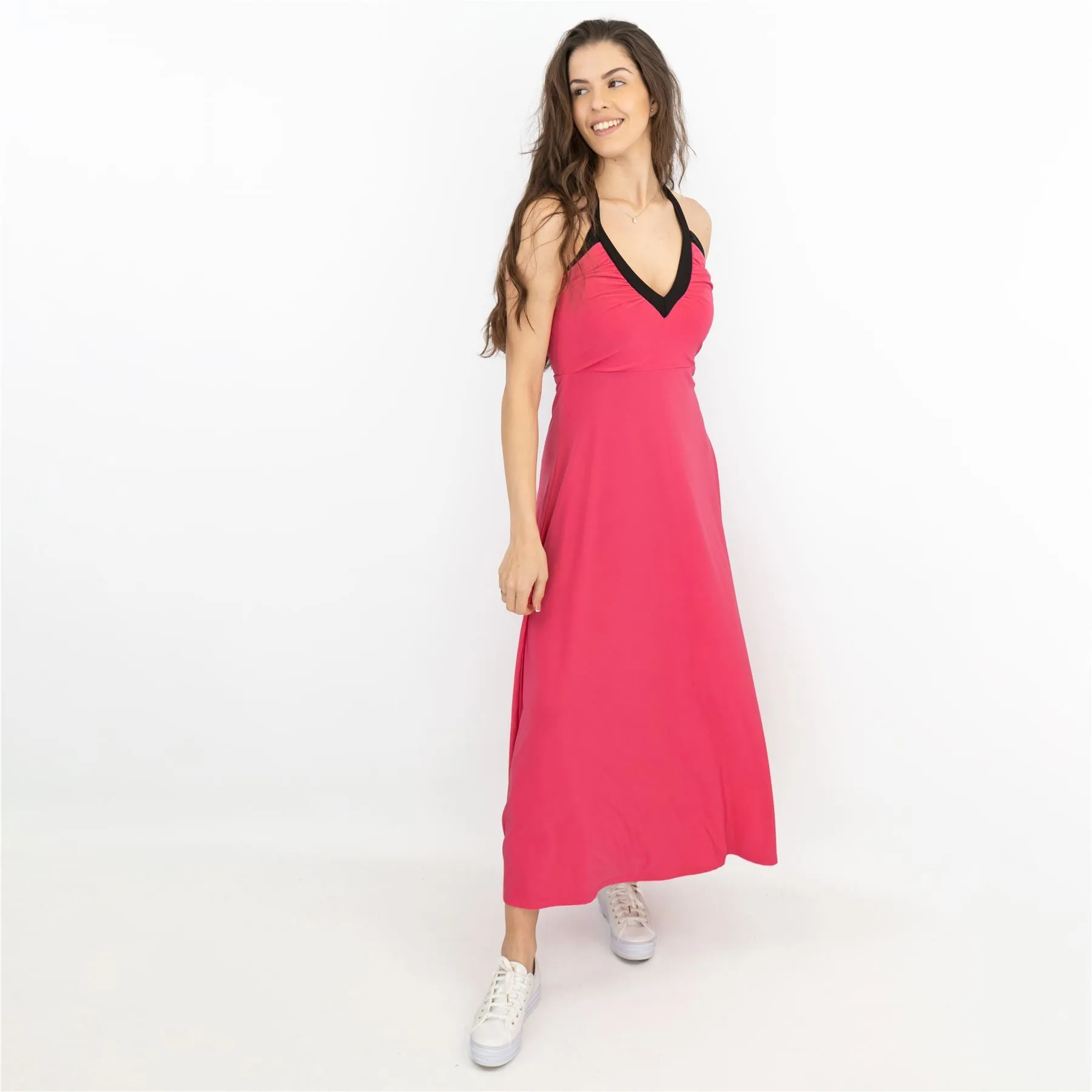 Karen Millen Pink Halter Neck Maxi Long A-Line Dresses