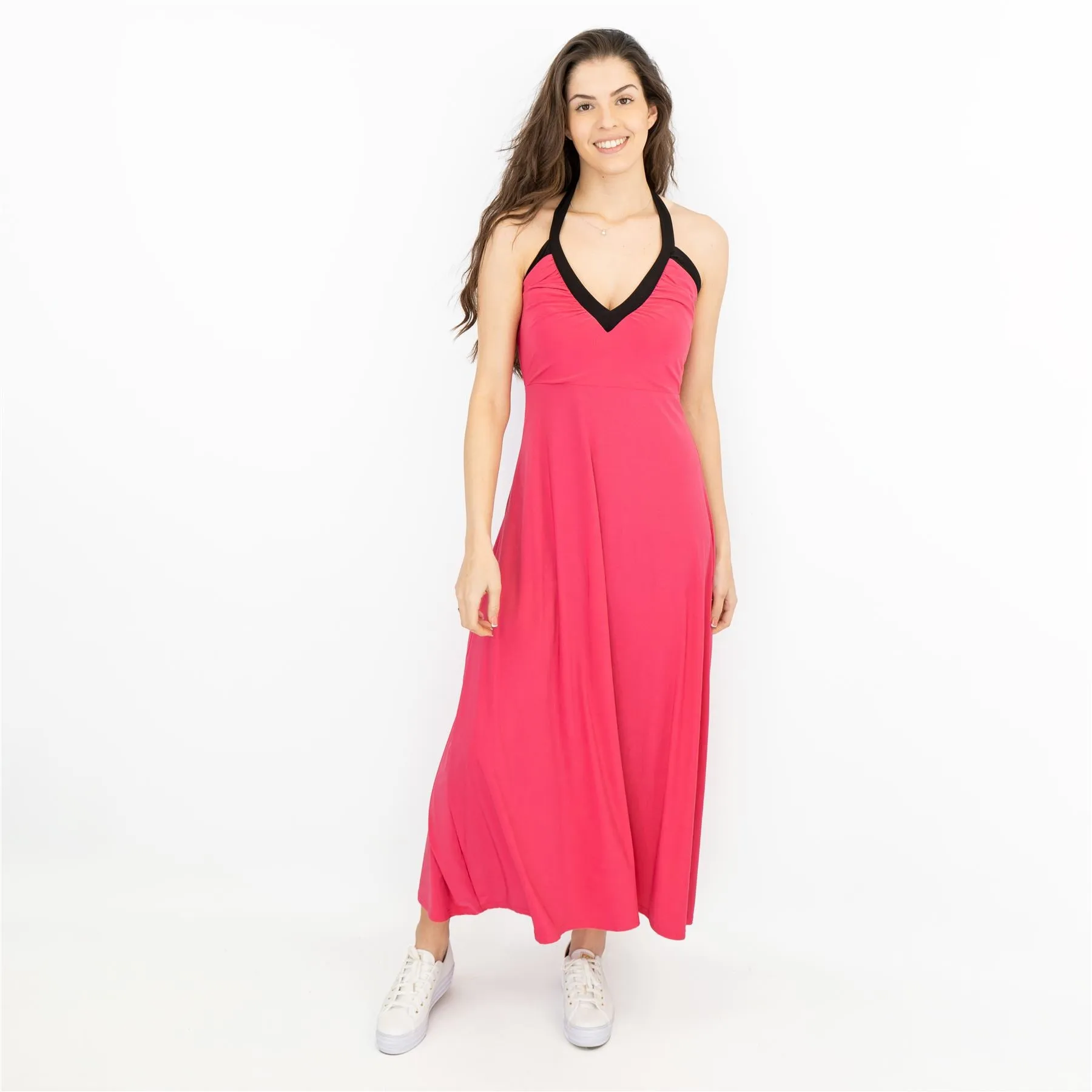 Karen Millen Pink Halter Neck Maxi Long A-Line Dresses