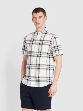 Kele Check Short Sleeve Shirt In Ecru