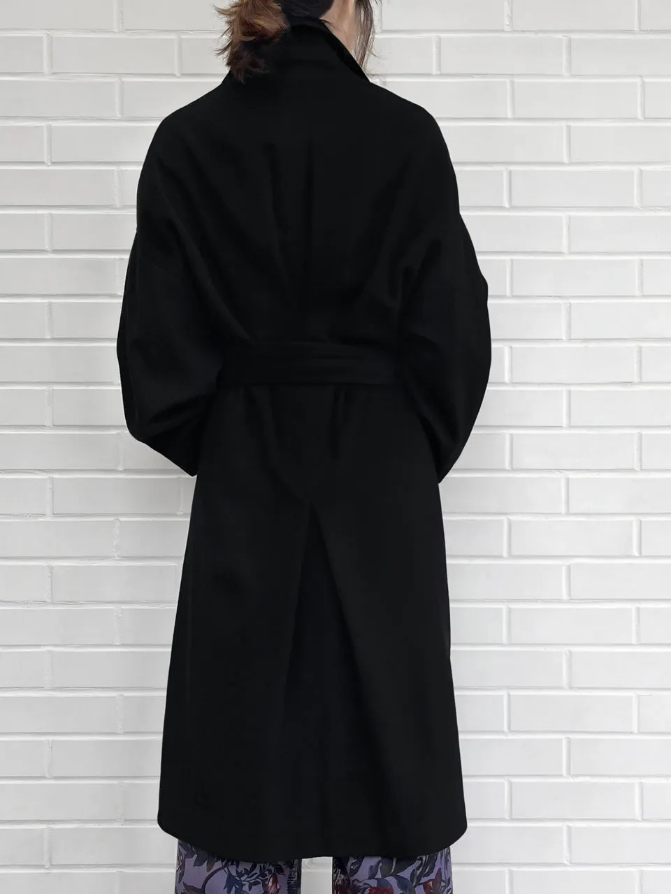 Last Chance! Black Relaxed Fit Luxury Cashmere Belted Coat