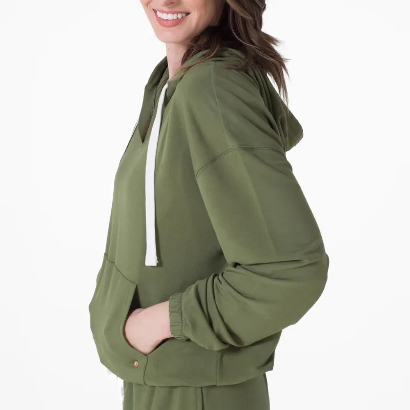 LatteLove V Neck Hoody Olivine