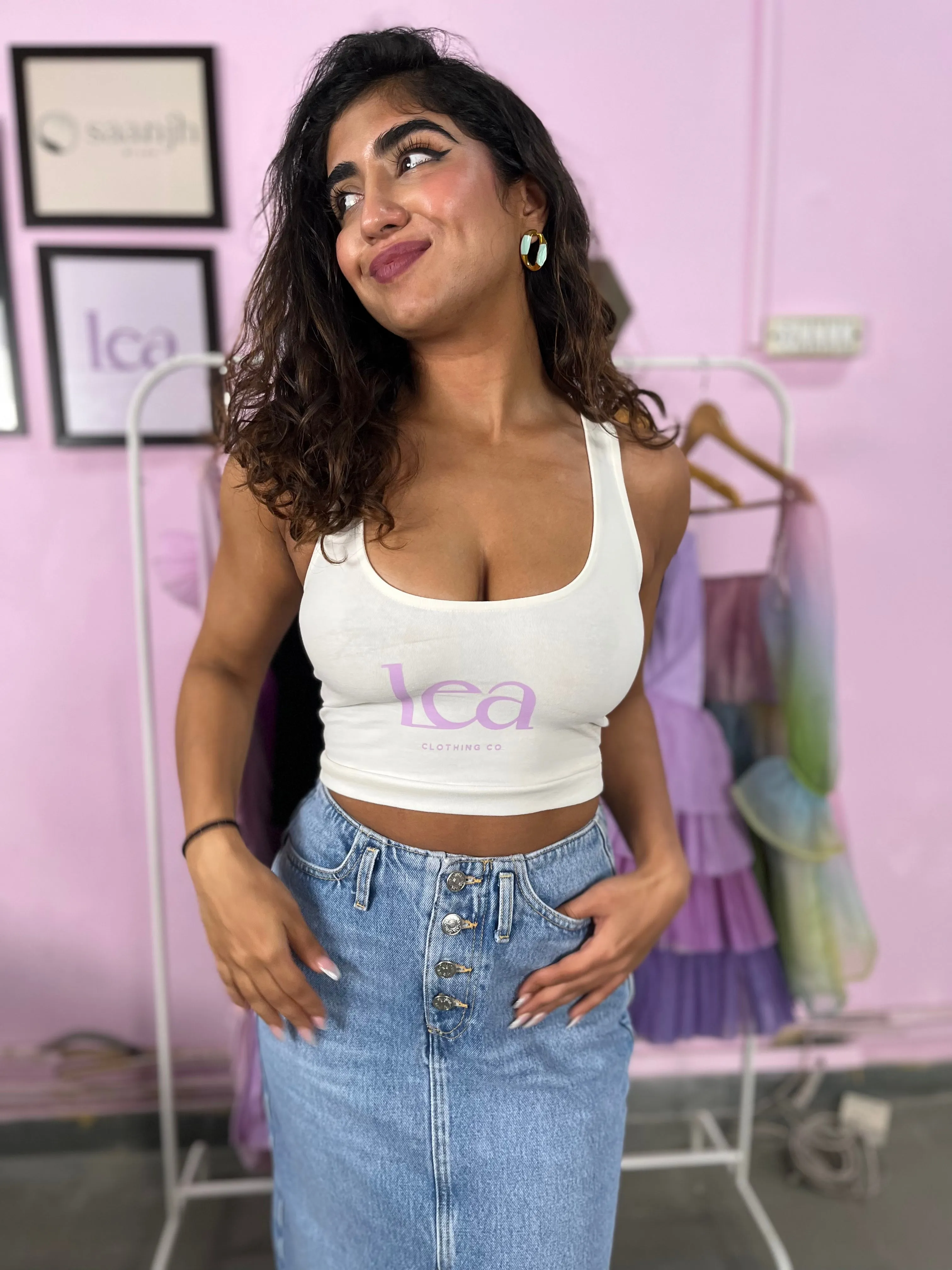 Lea Merch White Crop Top