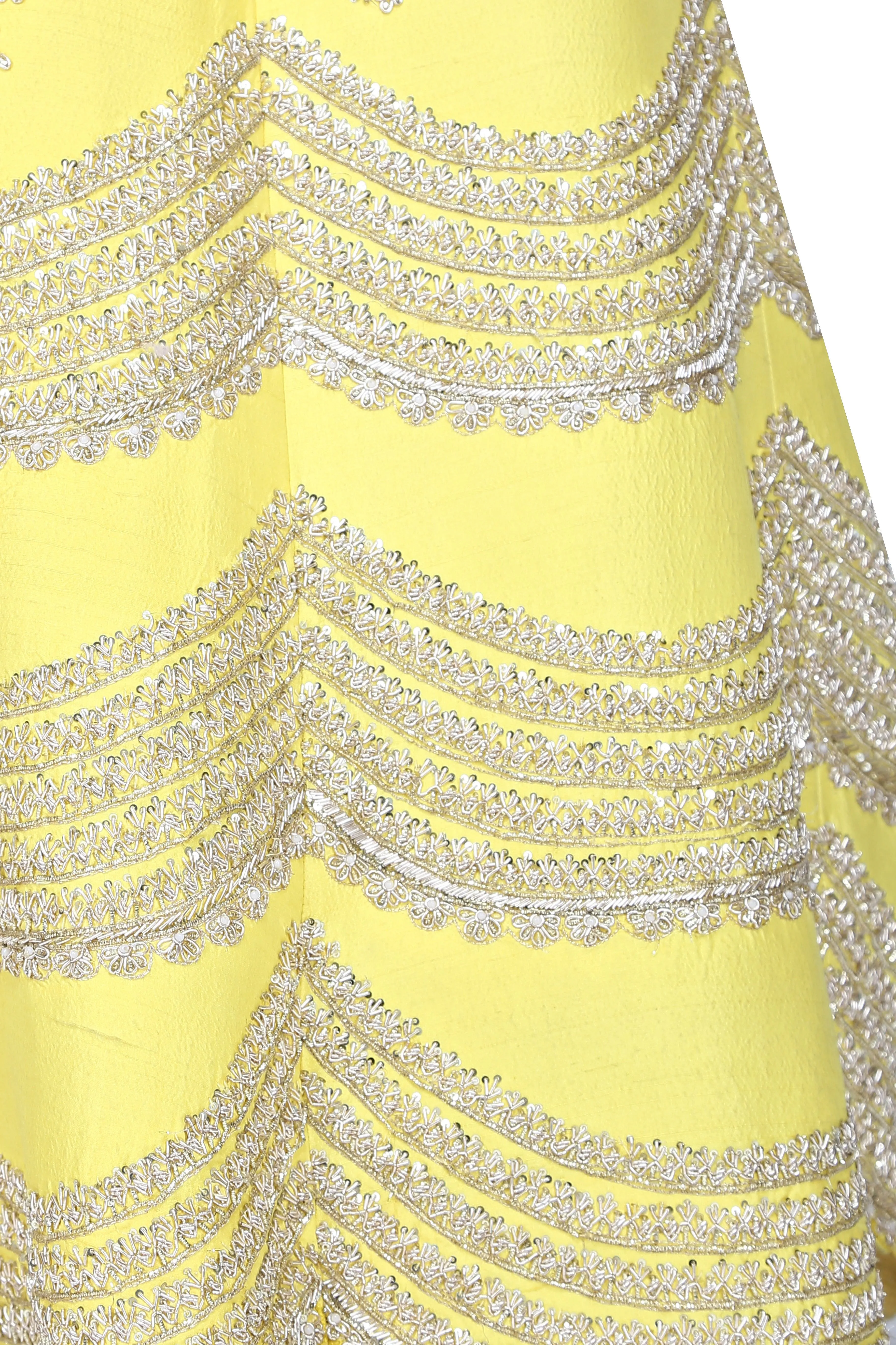 Lemon Yellow Anarkali with Dupatta Set.