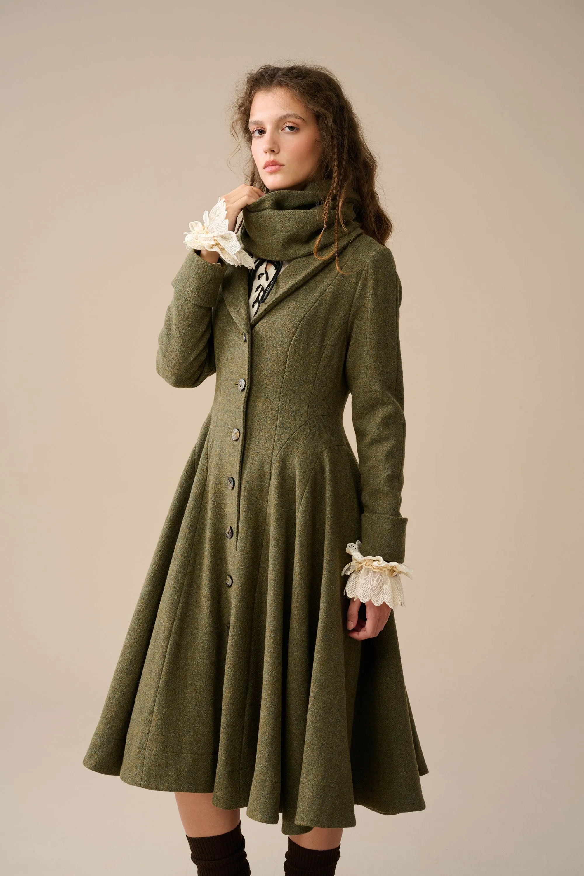 Lila 25 | 100% wool scarf coat