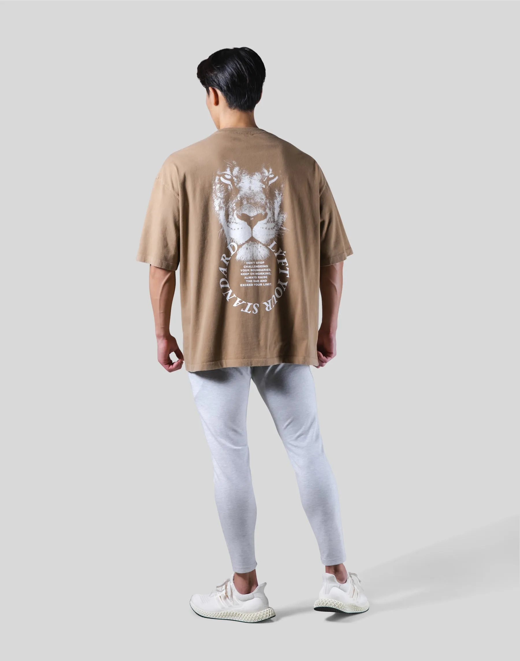 Lion Ring Vintage Big T-Shirt - Beige