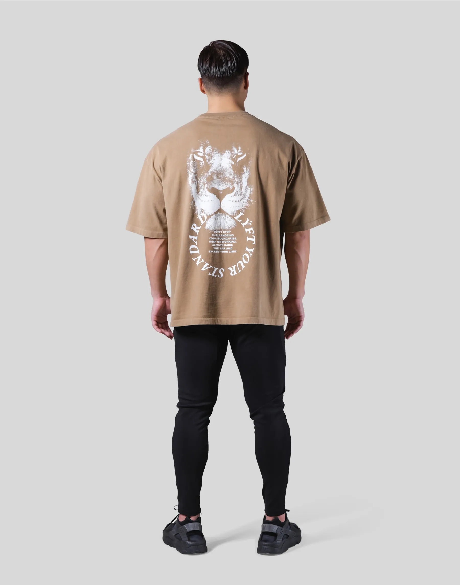 Lion Ring Vintage Big T-Shirt - Beige