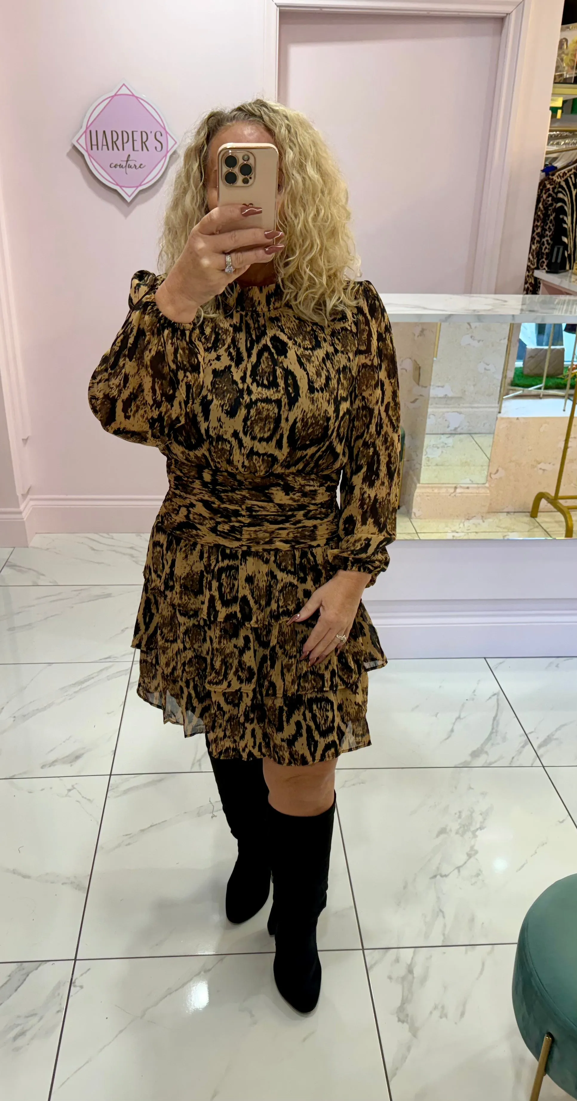 Marion Leopard Print Rara Dress