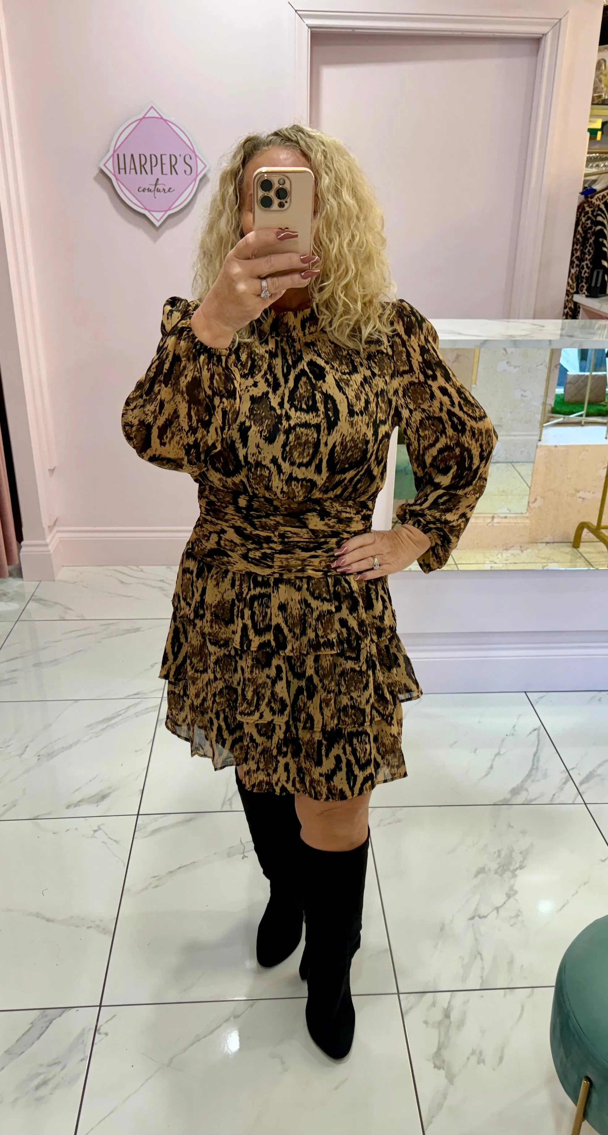 Marion Leopard Print Rara Dress