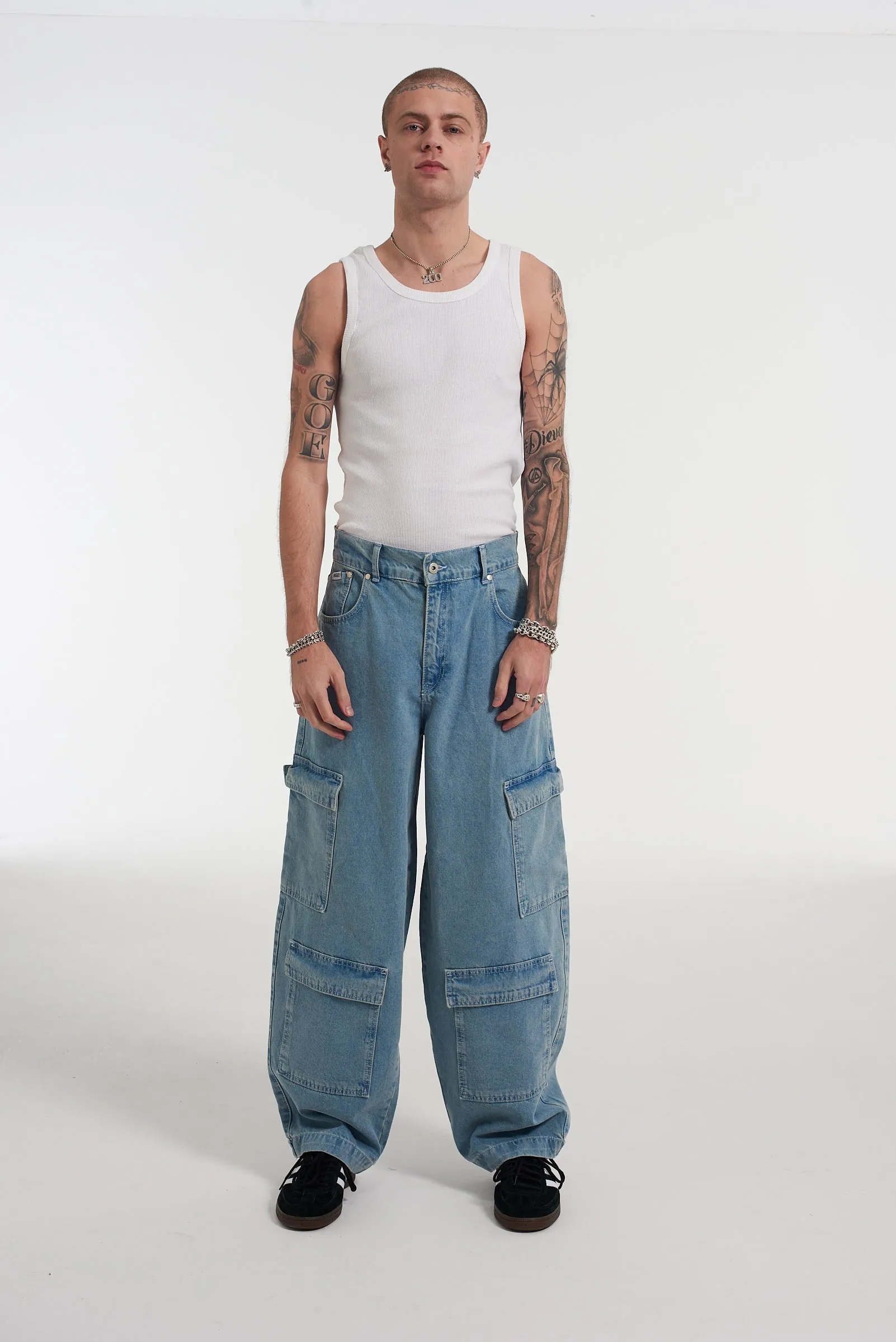 Mens Balloon Jean Light Blue