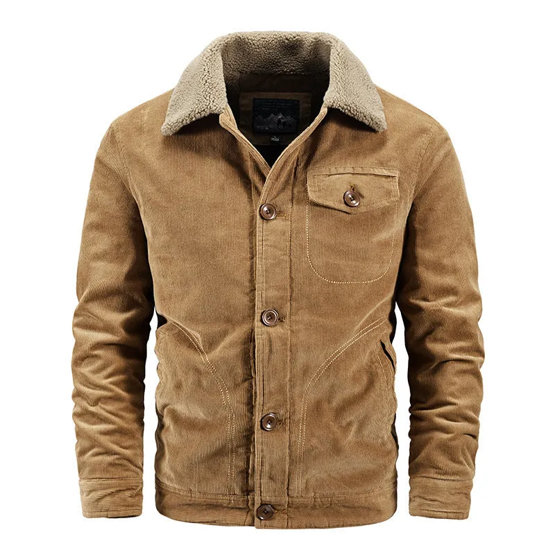 Men's Casual Fleece Thick Corduroy Jacket