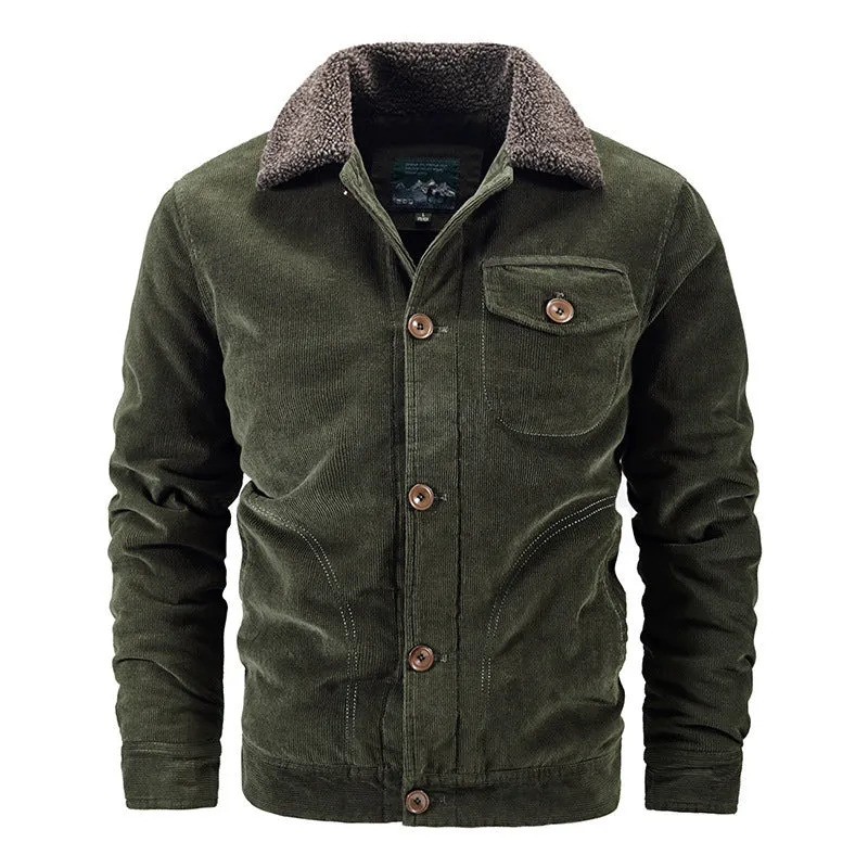 Men's Casual Fleece Thick Corduroy Jacket