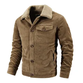 Men's Casual Fleece Thick Corduroy Jacket