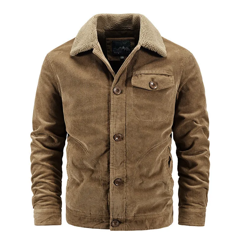 Men's Casual Fleece Thick Corduroy Jacket