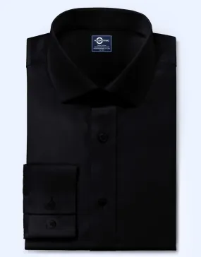 Men's Shirt - Black Color Spread Collar Shirt