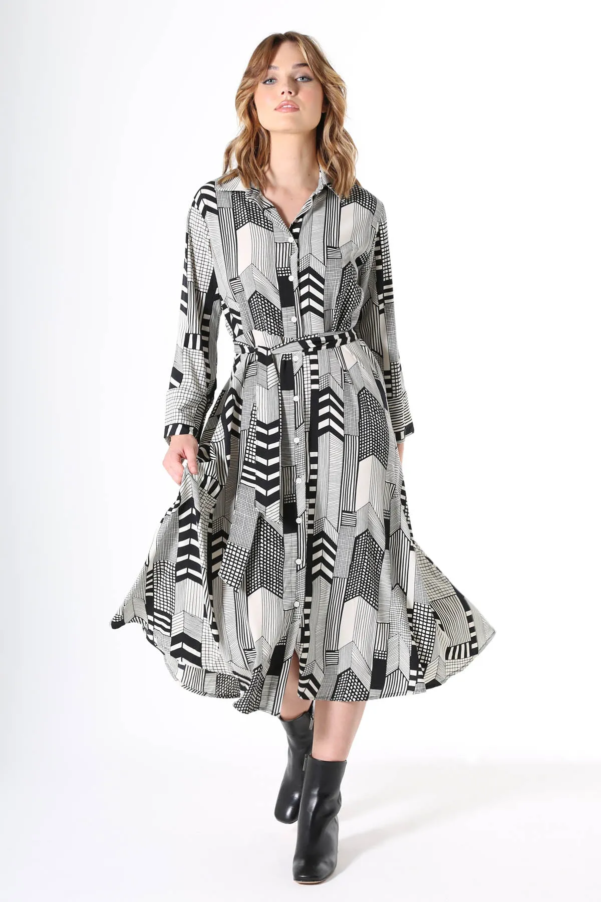 Metro Shirt Dress in Viscose