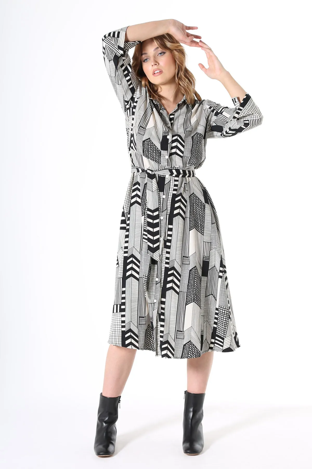 Metro Shirt Dress in Viscose