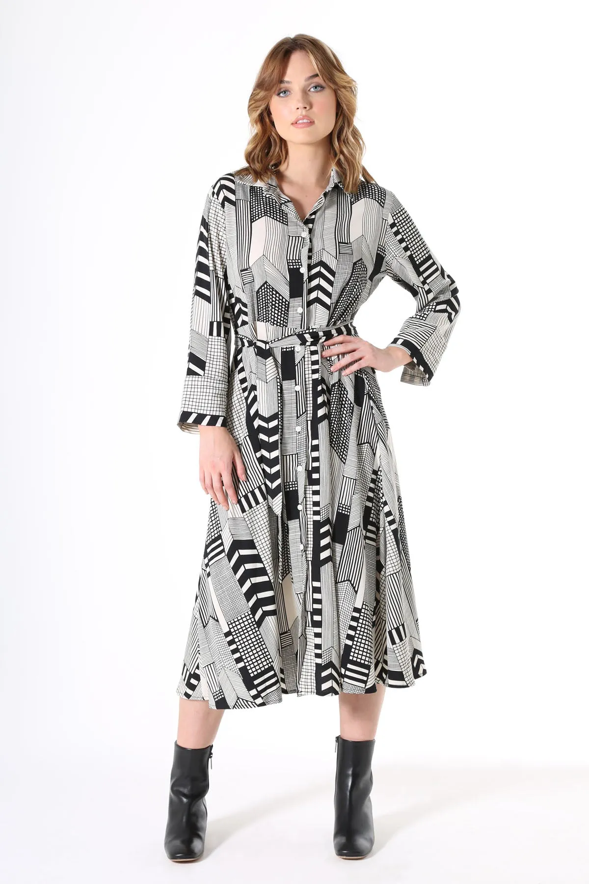 Metro Shirt Dress in Viscose