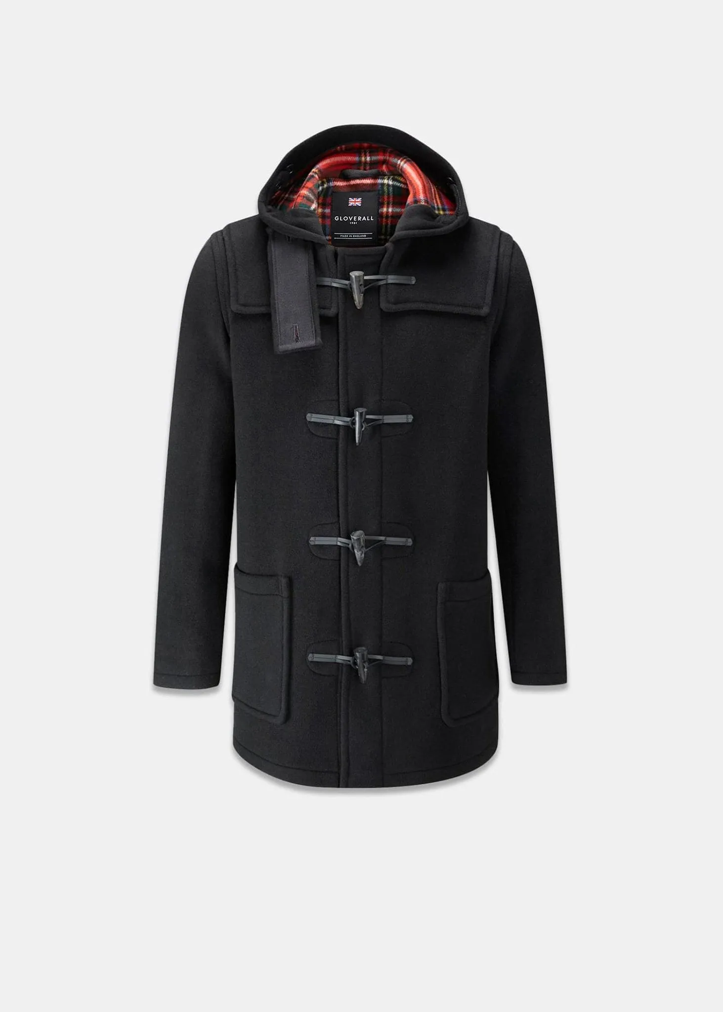 Mid Length Duffle Coat Black Stewart