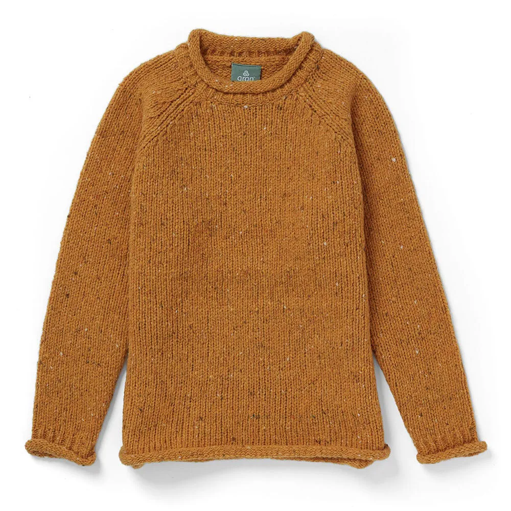 Mustard Donegal Wool Crew Neck Sweater