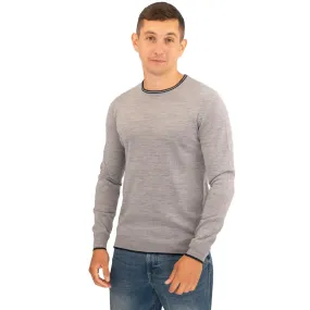 Nicole Farhi Farhi Mens Crew Neck Merino Wool Jumper Grey