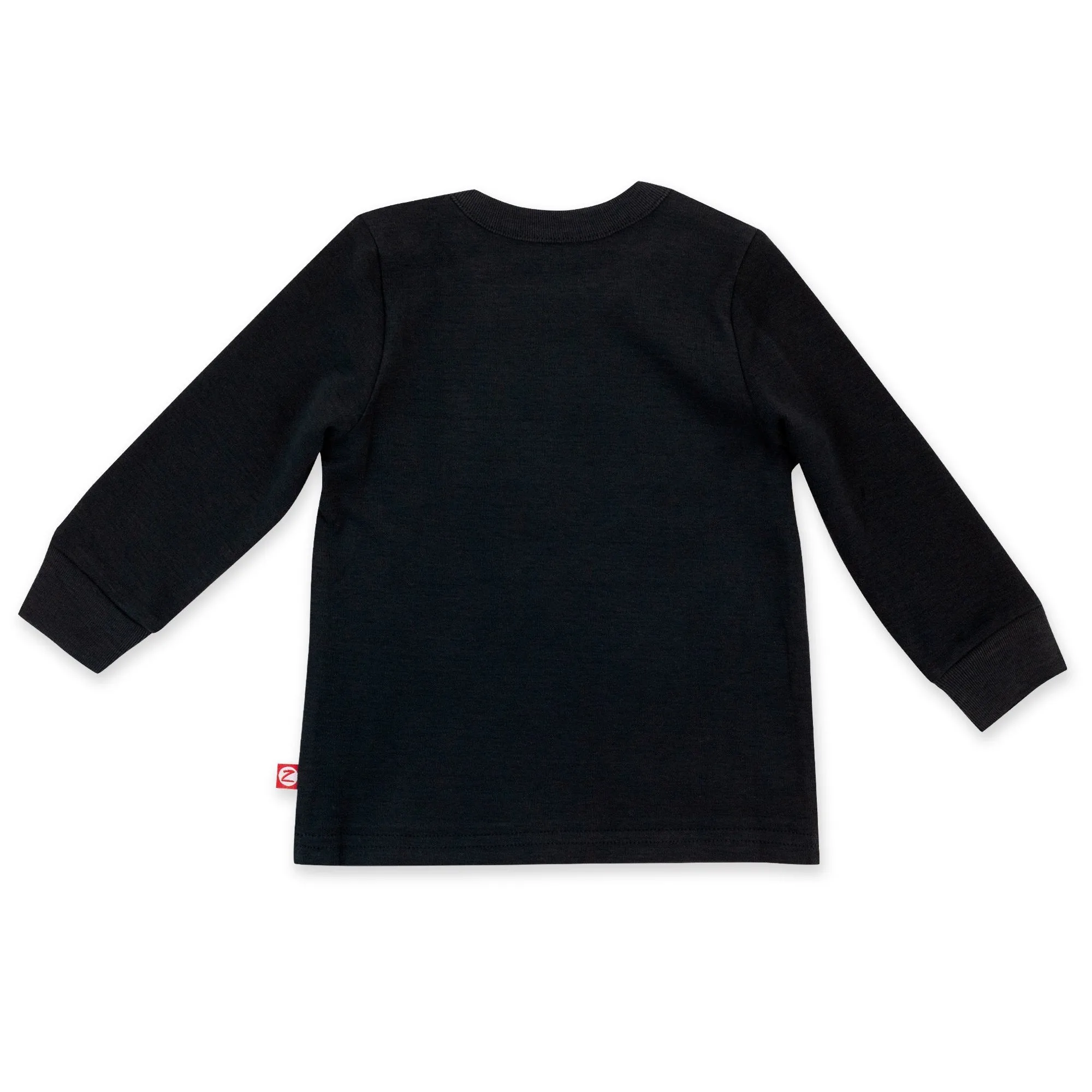 Organic Cotton Long Sleeve Crewneck - Black