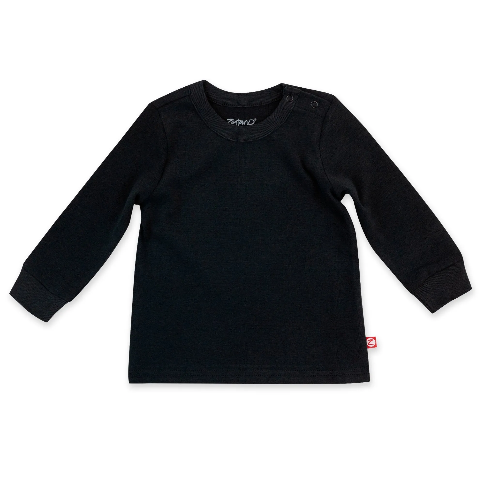 Organic Cotton Long Sleeve Crewneck - Black