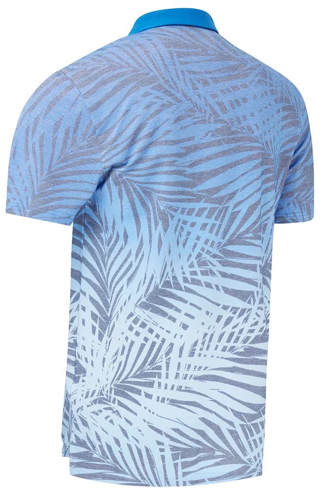 Original Penguin Mens Resort Leaf Print Golf Polo Shirt - BLUE TATTOO