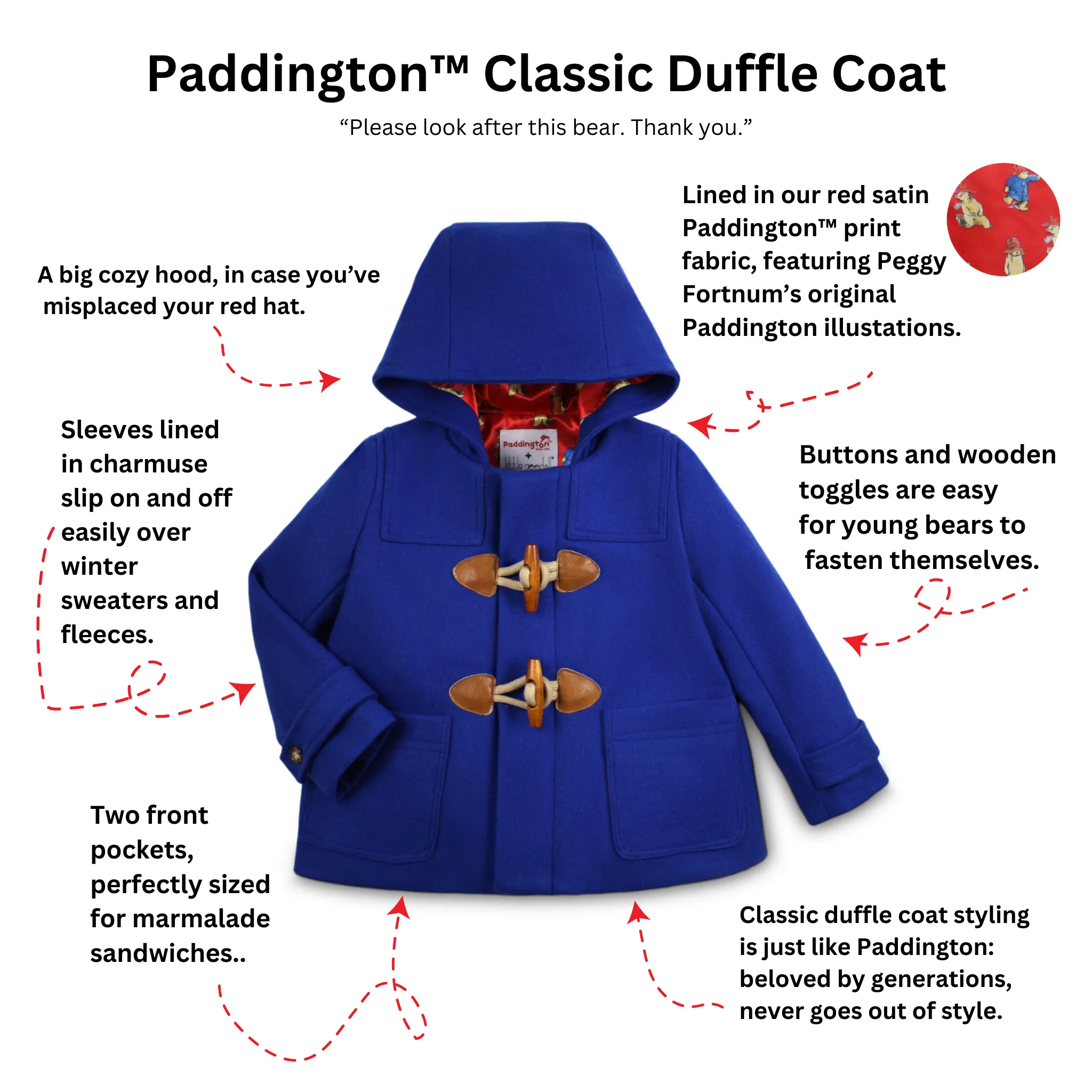 Paddington Gift Set: Classic Wool Duffle Coat with 10" Soft Toy