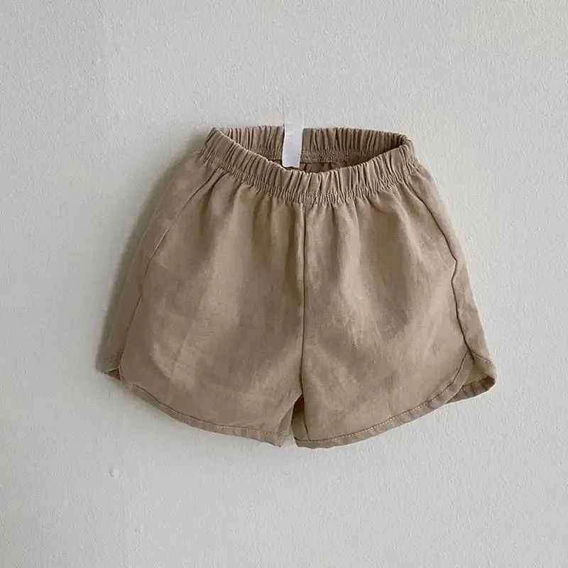 Patterned Linen Baggy Shorts for Boys