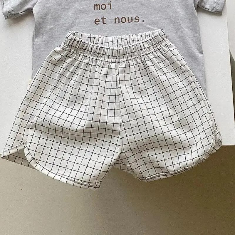 Patterned Linen Baggy Shorts for Boys