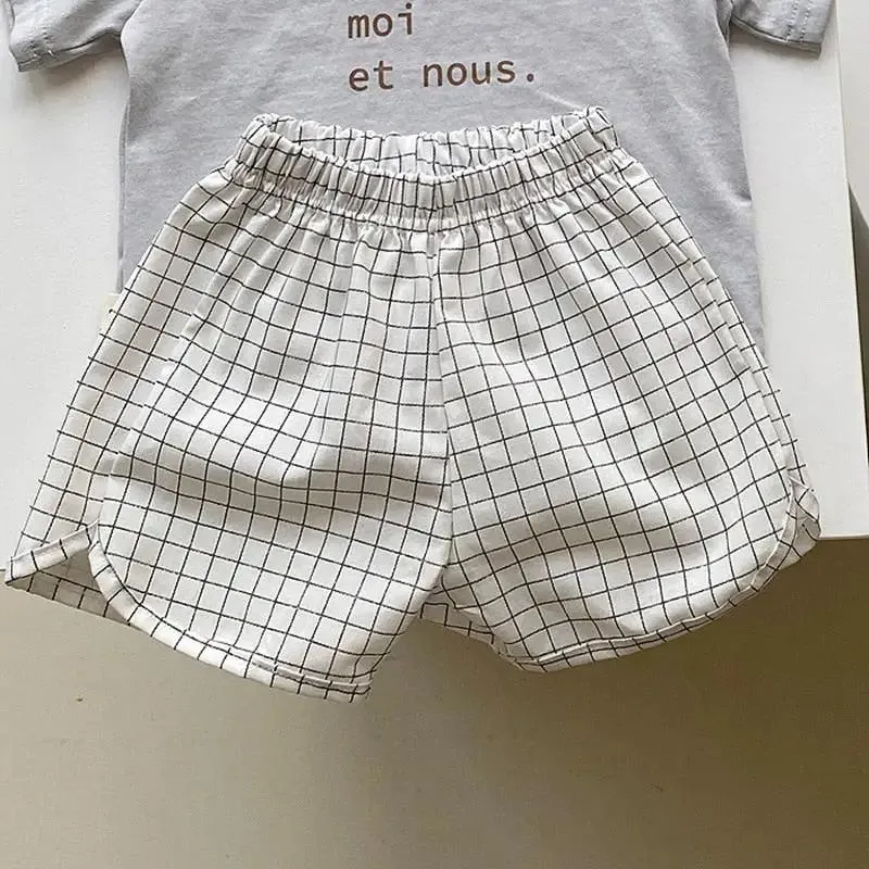 Patterned Linen Baggy Shorts for Boys