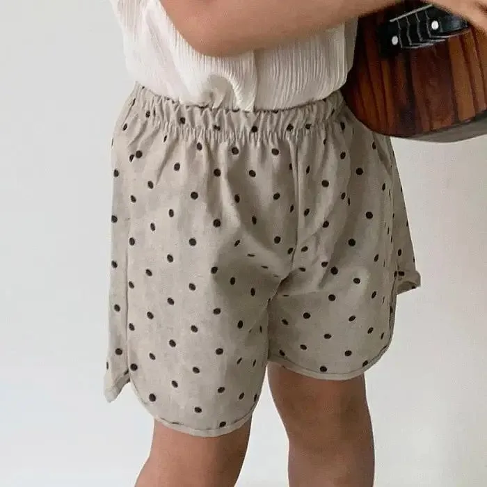 Patterned Linen Baggy Shorts for Boys