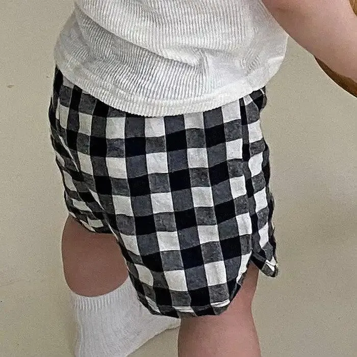 Patterned Linen Baggy Shorts for Boys