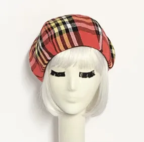 Plaid Beret Hat