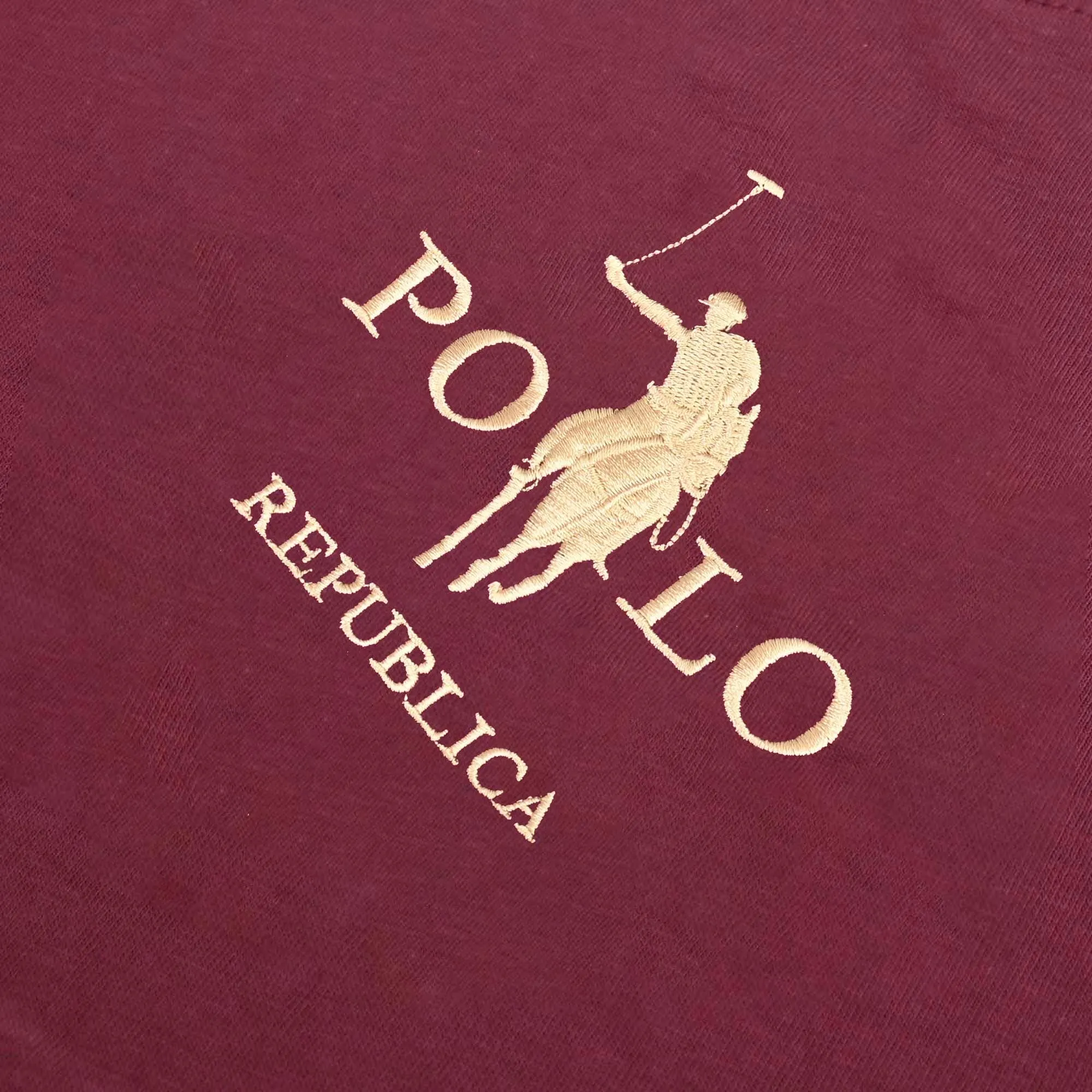 Polo Republica Men's Logo Embroidered Crew Neck Tee Shirt