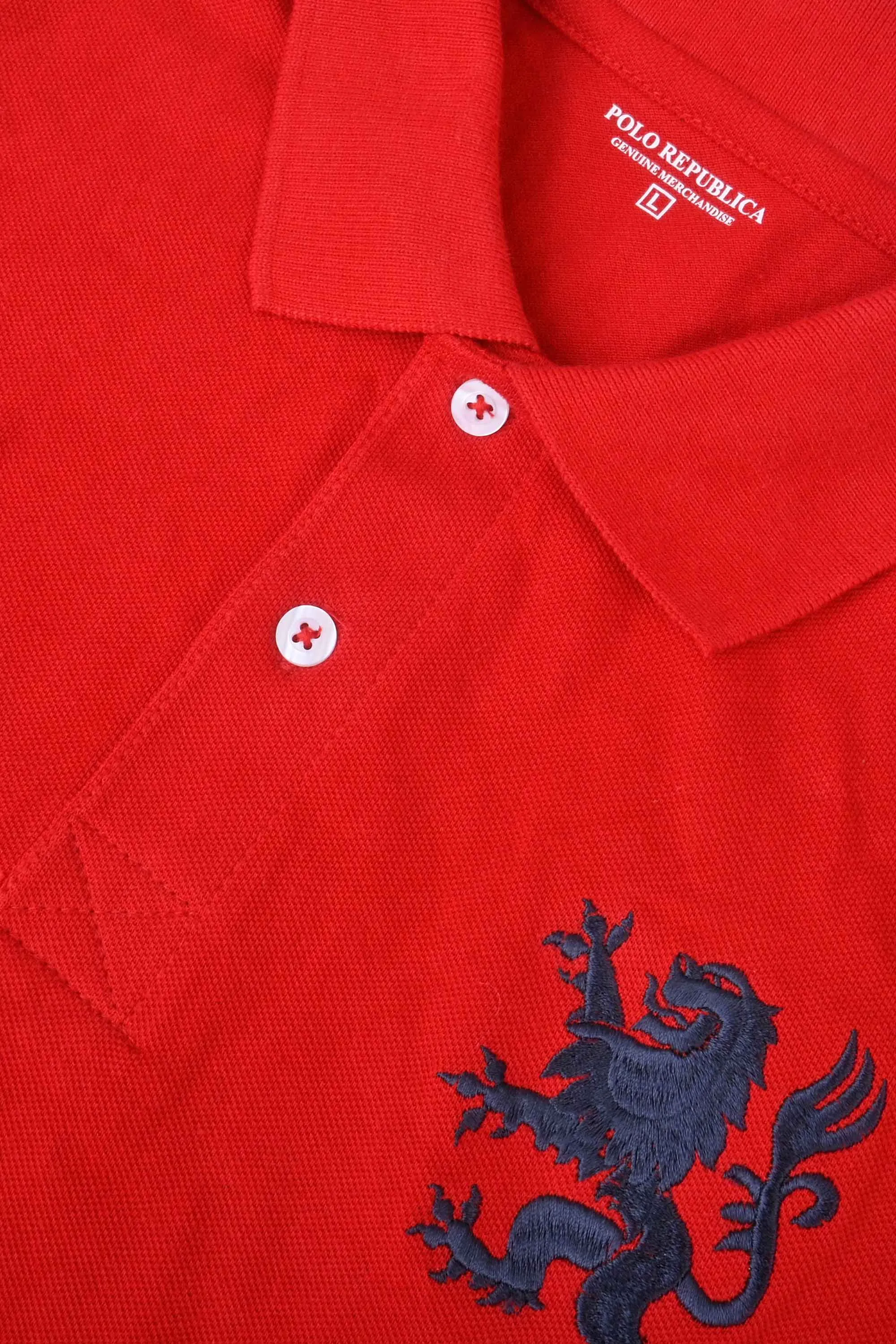 Polo Republica Men's PR Lion Logo & 5 Embroidered Polo Shirt