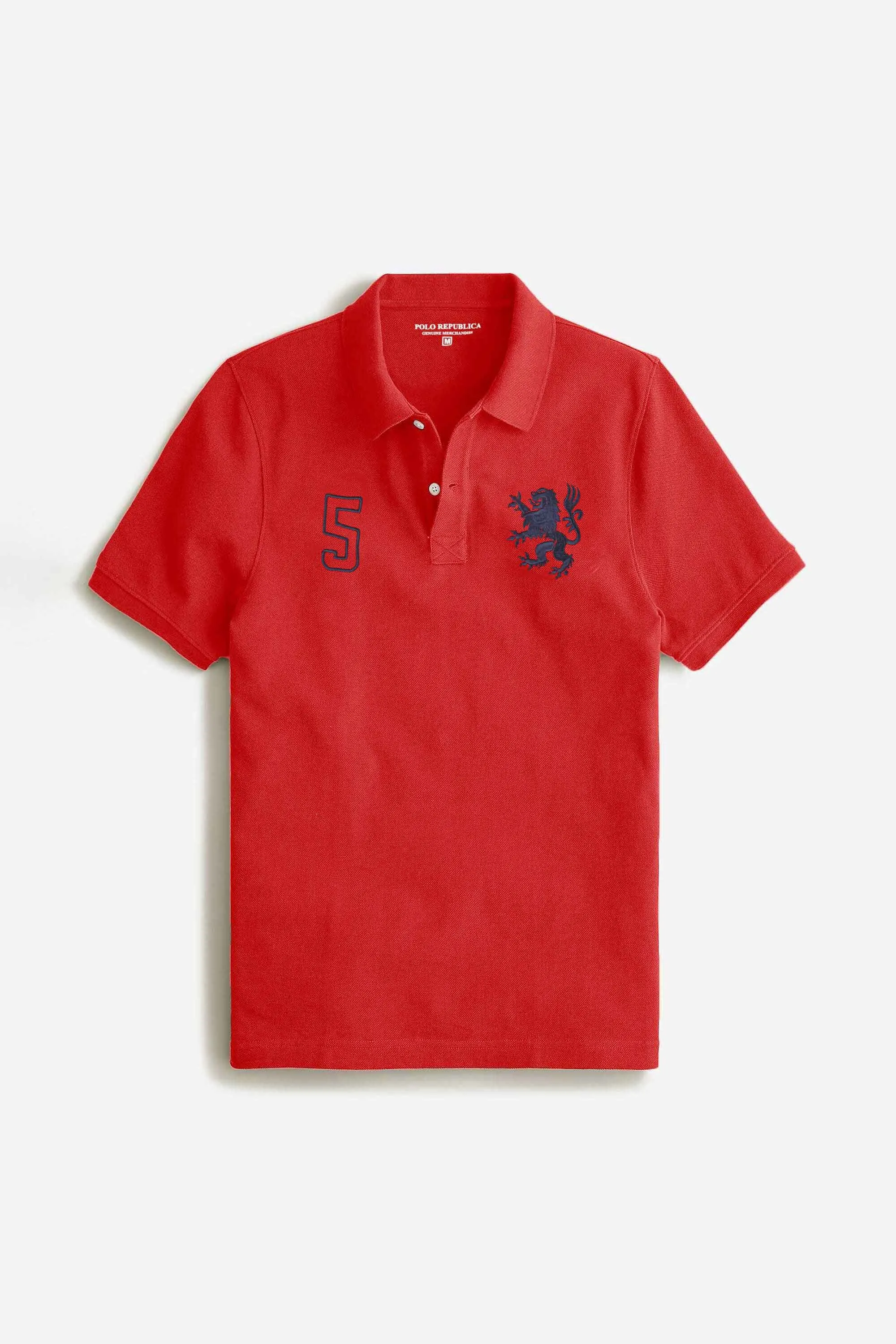 Polo Republica Men's PR Lion Logo & 5 Embroidered Polo Shirt