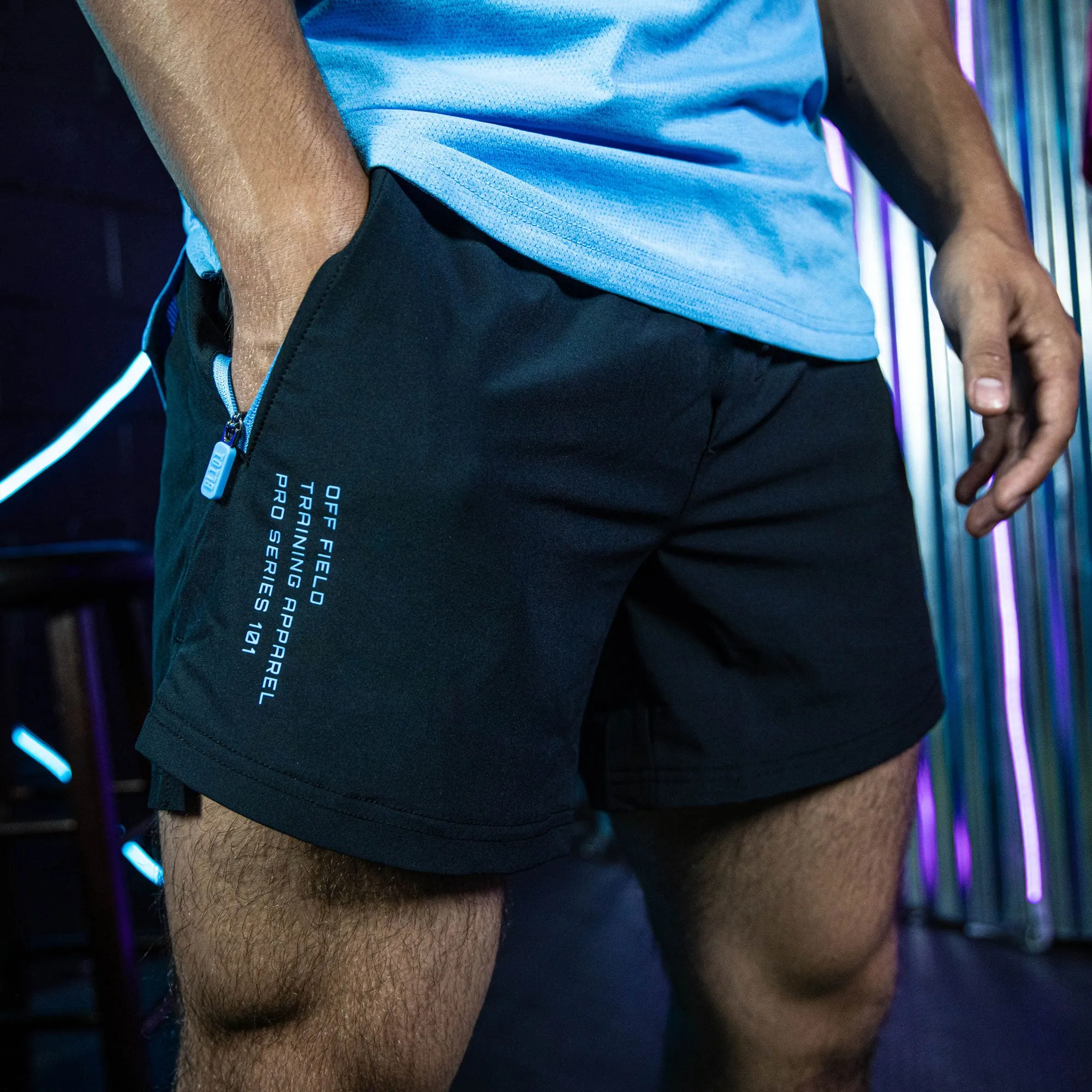 Pro Series Shorts V2 - Black/Light Blue