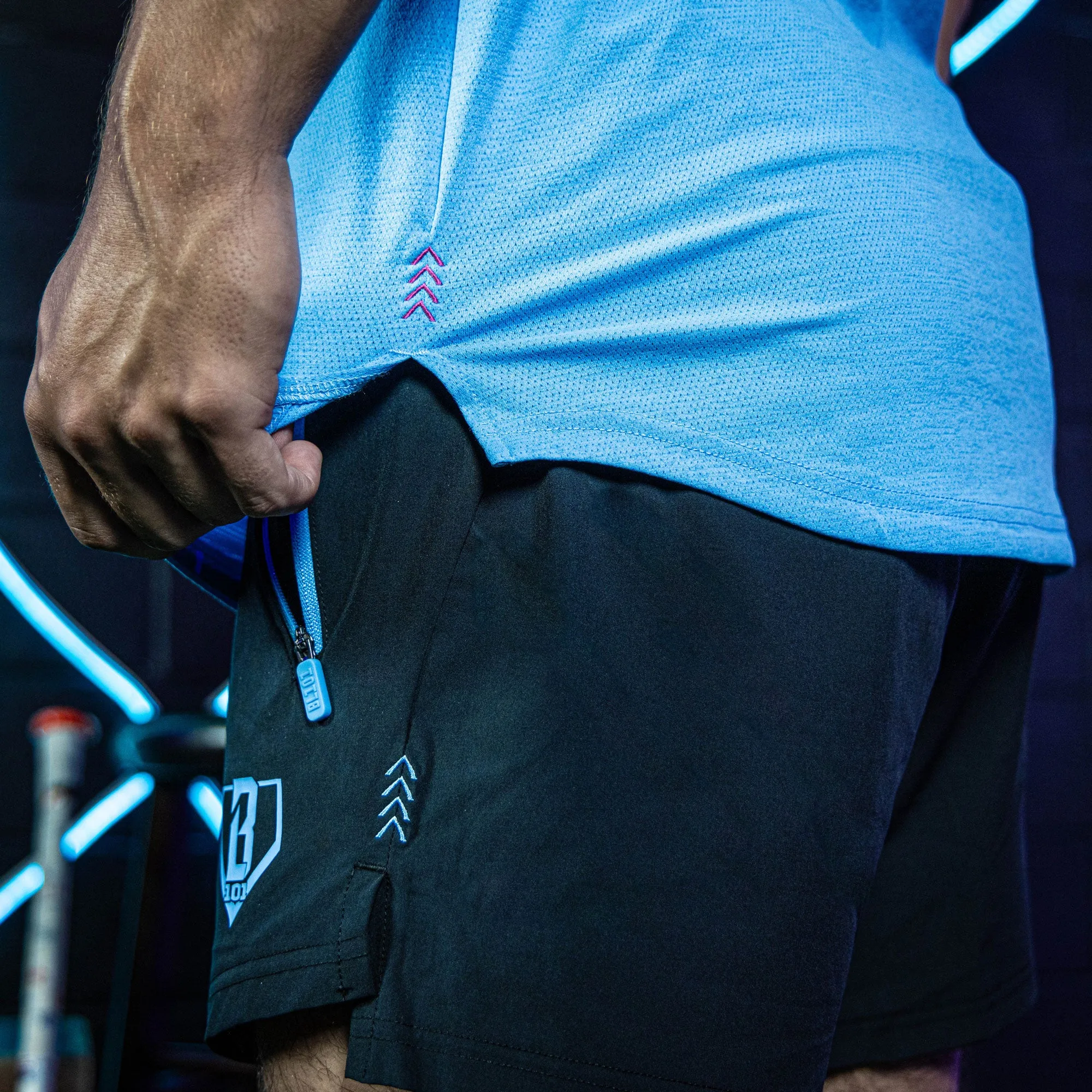 Pro Series Shorts V2 - Black/Light Blue