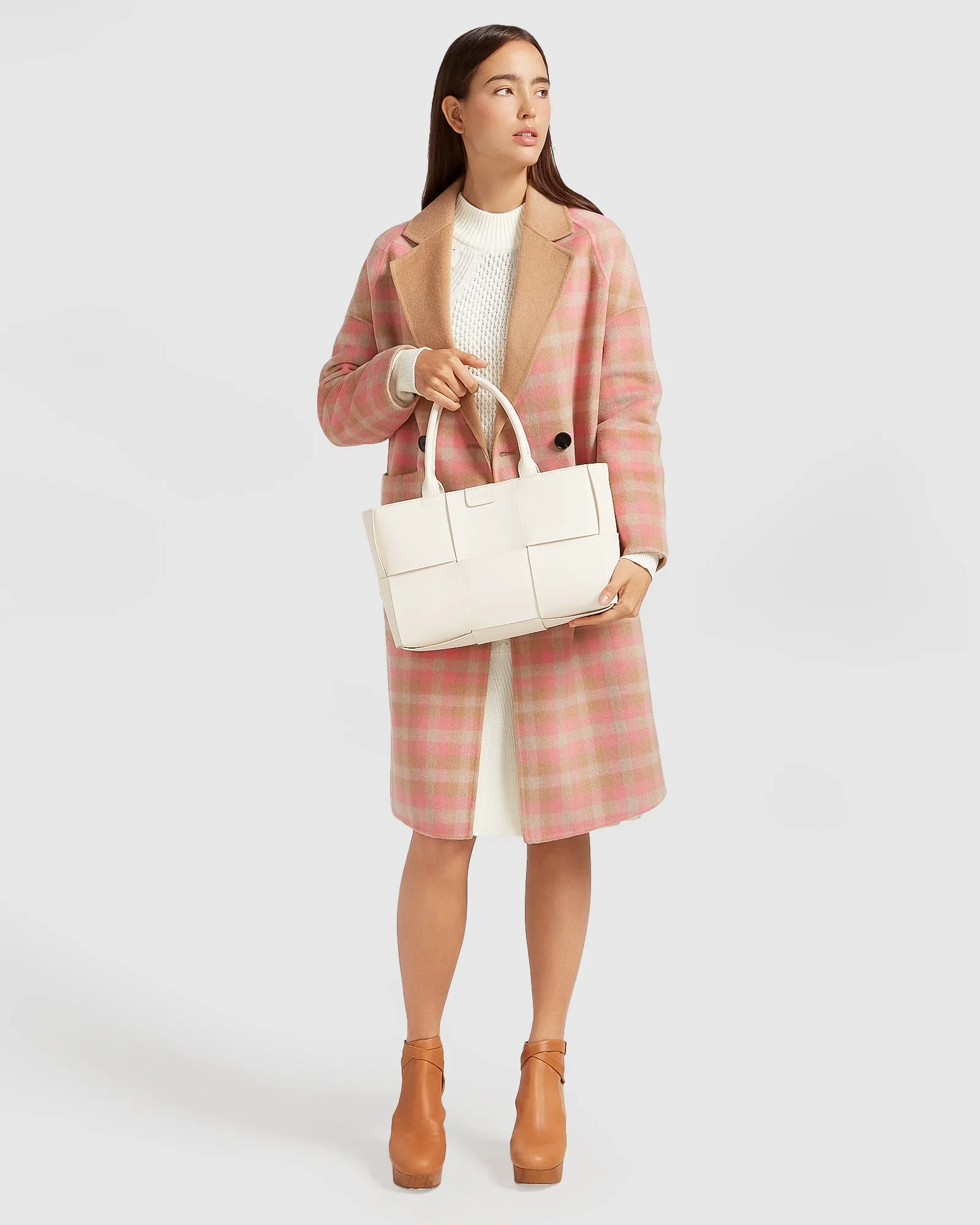 Publisher Double-Breasted Wool Blend Coat - Iced Vovo Check