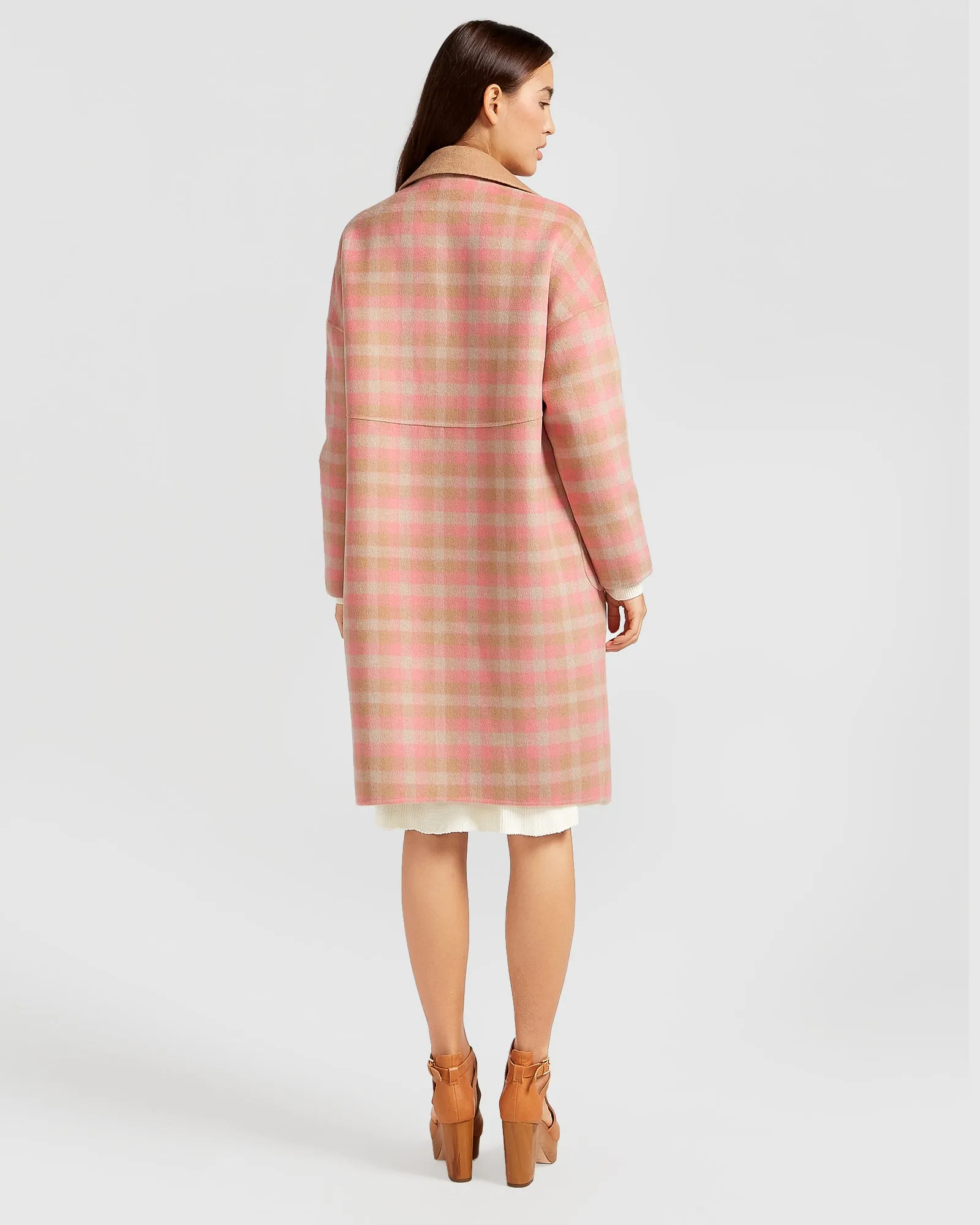 Publisher Double-Breasted Wool Blend Coat - Iced Vovo Check