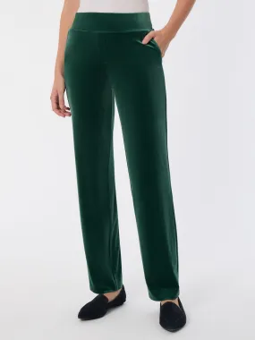 Pull-On Velour Straight Leg Pants